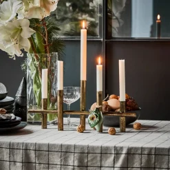House Doctor Lys & Lysestager|Borddækning>Lysestage, HDMaxi45, Antik messingfinish